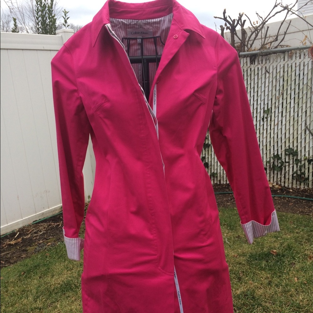Calvin Klein Pink Trench Coat Size 2